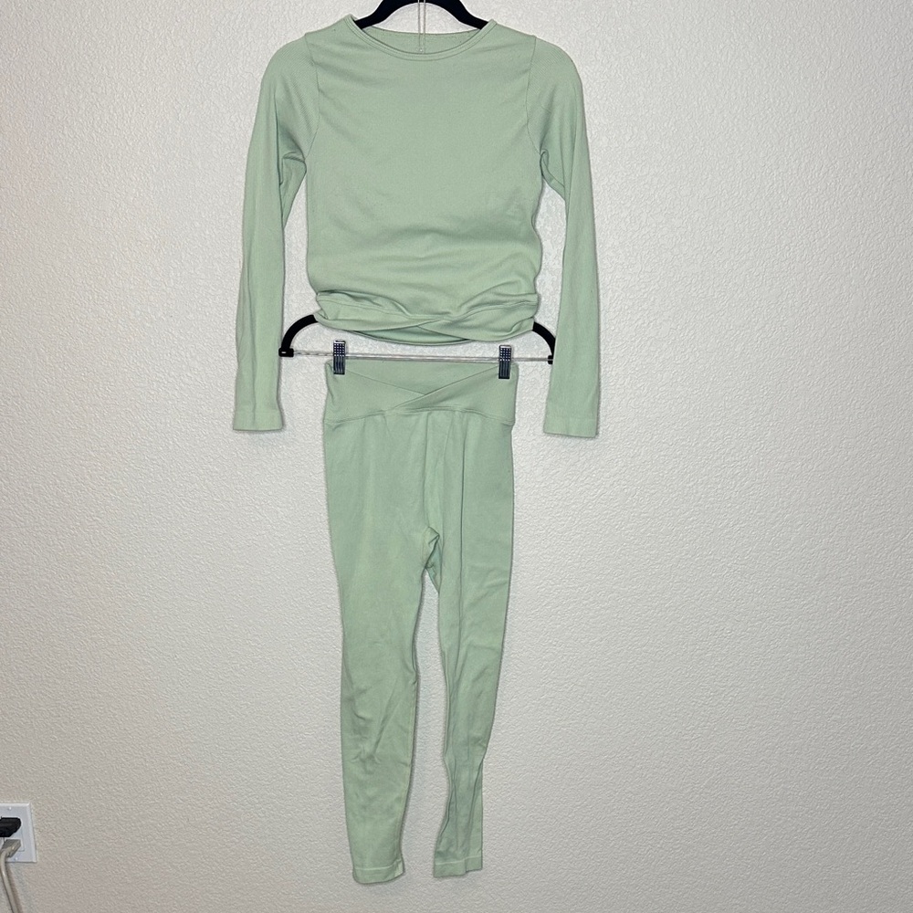 Aura Mint Green Track Pants & Joggers Set